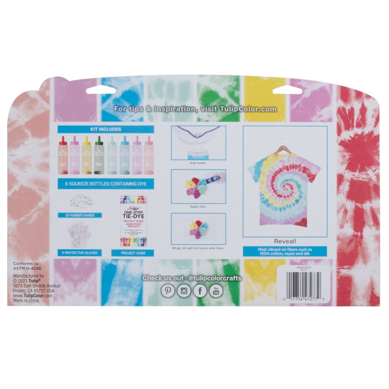 Tie-Dye Kit with 8 Vibrant Colors for Fabric DIY Projects - Summer Splash