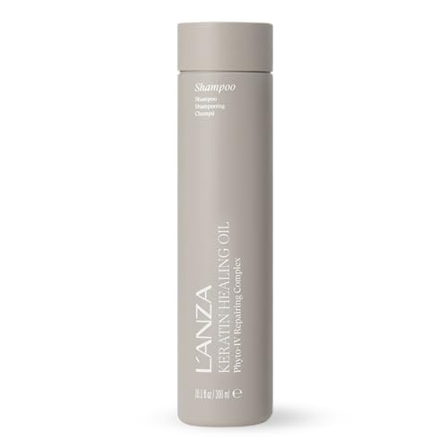 L'ANZA Keratin Healing Oil Shampoo Hydrating Cleanse, Boosts Softness, Adds Lustrous Shine, Anti-Frizz, Color Safe, Strengthening Anti-Humidity Strengthening Care, Sulfate Free