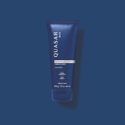 O BOTICARIO Quasar Shower Gel, Energizing 2-in-1 Body and Hair Wash for Men, 6.7 Ounce