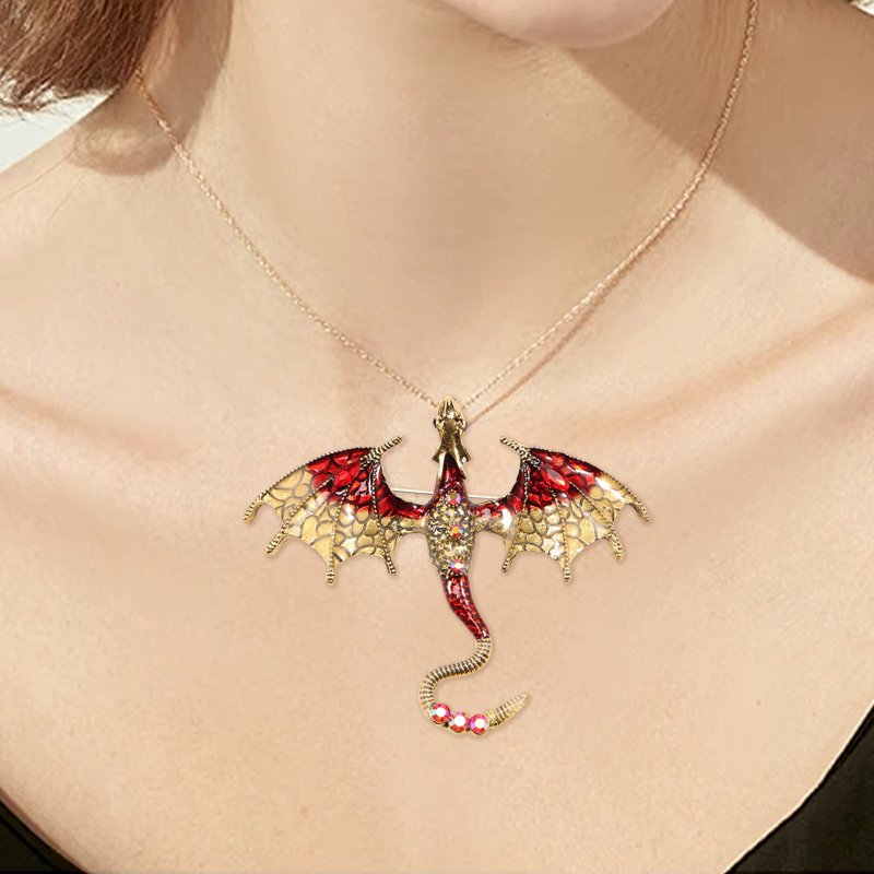 10Pcs Metal Dragon Charms Pendant Set with Enamel Wings for Jewelry Making & Crafting