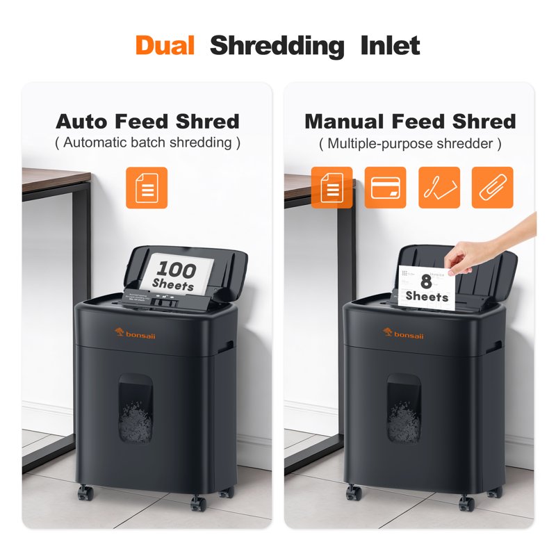Heavy Duty Micro-Cut Paper Shredder with Auto Feed and Pull-Out Bin – Multiple Sheet Capacity