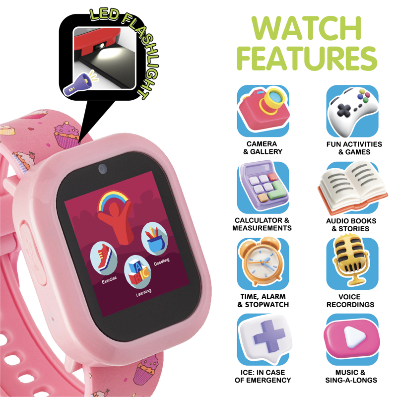Kids Bluetooth Headphone Set with Pink Cupcake Design and Wireless Audio