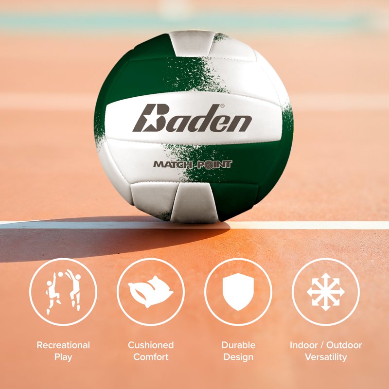 Official Size Recreational Volleyball with Cushioned Cover - Indoor & Outdoor Use