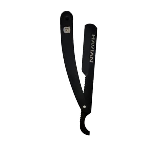 Professional Straight Razor, Turkish Model Black Steel Ergonomic Handle-premium Quality Stainless Steel-with Finger Rest for Men's Traditional Wet Shaving-Razor Shaving Blade.