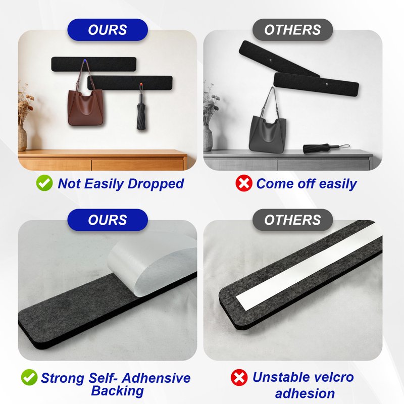 Self-Adhesive Felt Cork Board Strips for Walls, Office & Home Organization