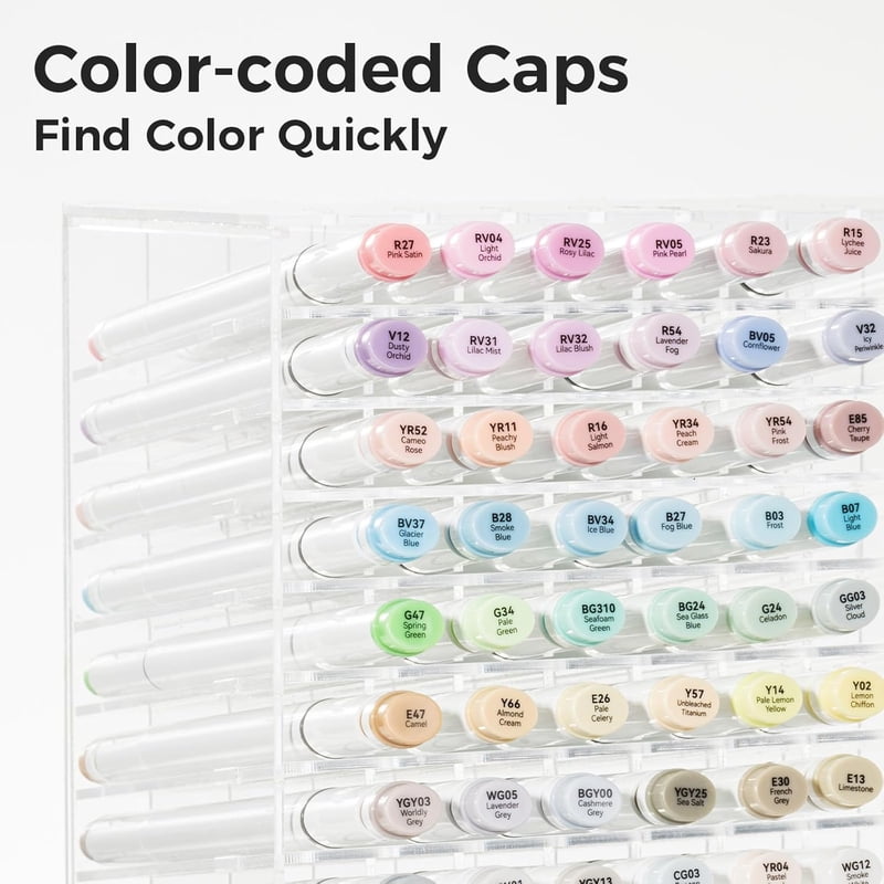 48 Pastel Alcohol Markers with Dual Tips & Refillable Ink Set - Art & Craft Supplies