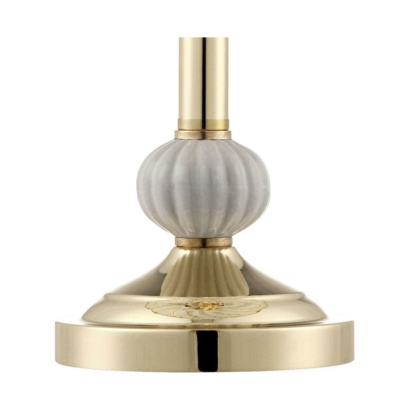 Traditional Accent Table Lamp with Floral Etched Glass Shade - Touch Control, Brass Finish, 15"