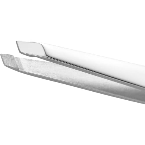 ZWILLING Slant Tweezer (plucking eyebrows, removing splinters, hand-finished, roughened tips), Polished, Silver, 3.5 inch