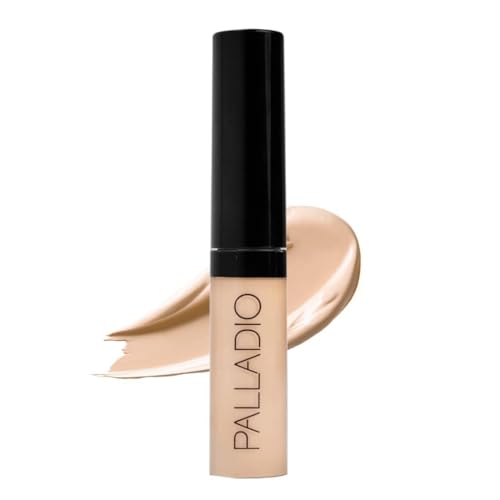 Palladio Liquid Concealer, Medium Coverage, Lightweight and Buildable Formula for Seamless Coverage, Conceals Imperfections, Brightens Skin, and Lasts All Day, Porcelain