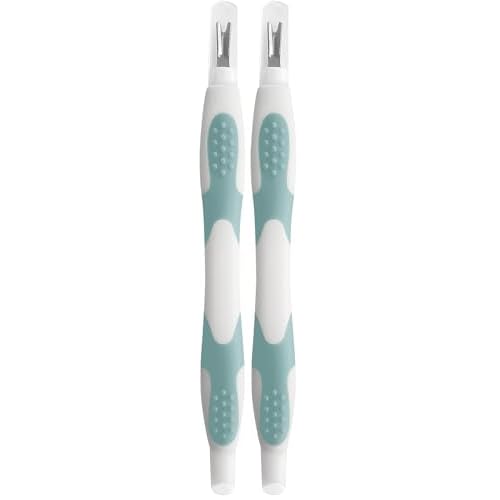 Trim Easy Hold Sure Grip Implements Cuticle Remover/Pusher, Dual Ended, Non Slip, Maximum Grip, V Tip, Cuticle Trimmer, Tool For Manicure & Pedicures, Ergonomic Design, Nail Care Essential (Pack of 2)