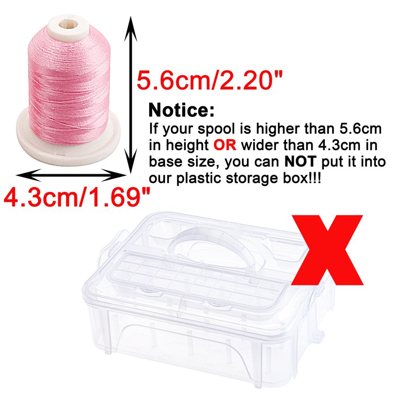 Stackable Clear Storage Box for Sewing & Embroidery Thread - Holds 60 Spools