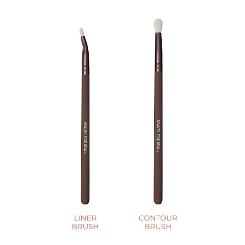 Beauty For Real Perfect Precision I-Brush Set - Includes 5 Total Brushes: Angle/Spoolie, Shader, Blender, Contour & Liner - Vegan & Cruelty Free