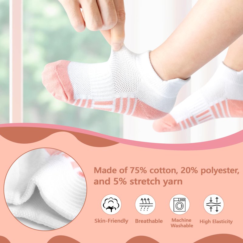 Girls Trainer Socks 12 Pairs - White/Black Athletic Ankle Socks for 1-14 Years (Variation: 01 Girls White Socks, 10-14 Years)
