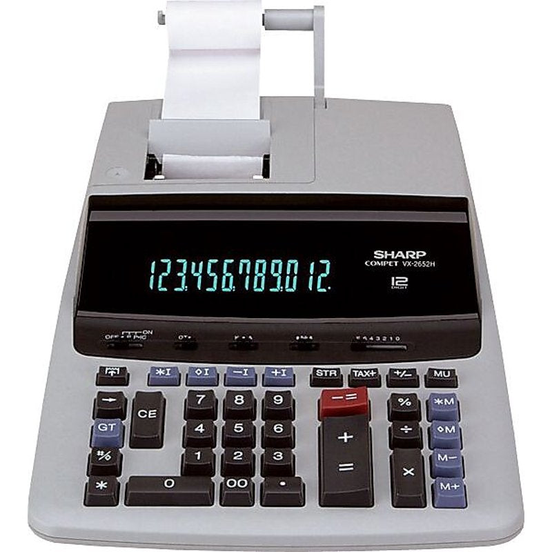 Heavy-Duty 12-Digit Commercial Printing Calculator with Ribbon Printer