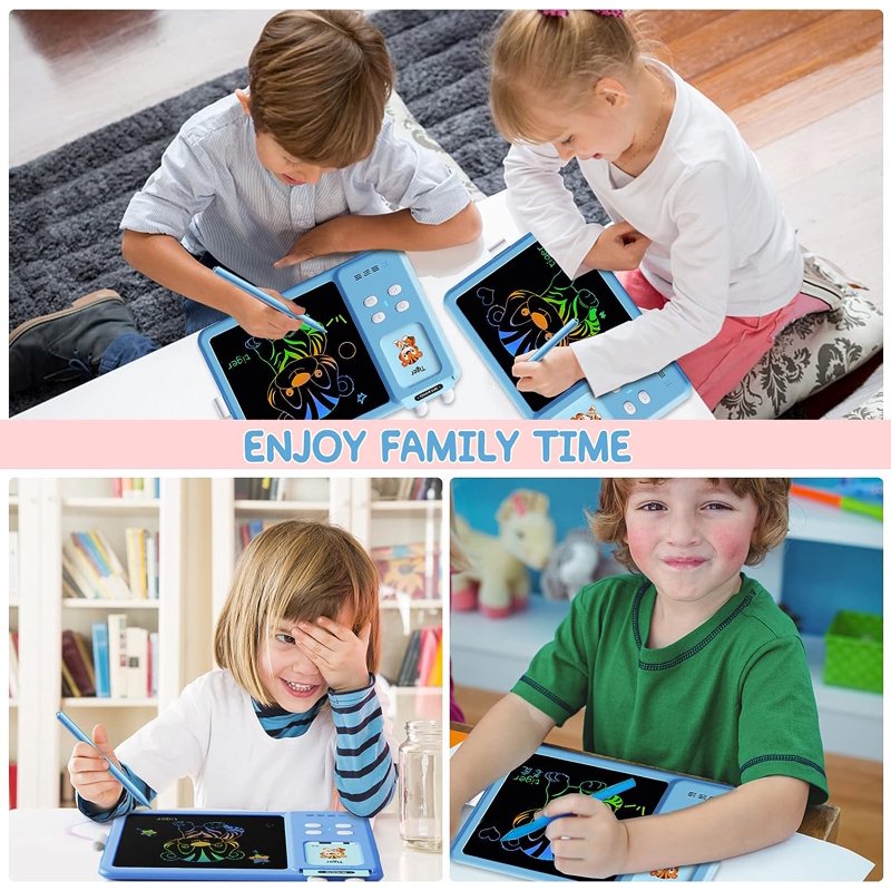 Educational LCD Writing Tablet with Flash Cards for Toddlers Ages 3-6 - Doodle & Learning Toy