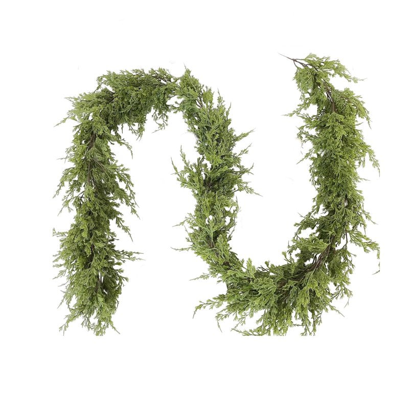 Artificial Pine Needle Garland 69-Inch Holiday Wreath for Christmas & Winter Decor