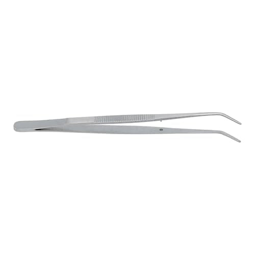 Stainless Steel Tweezers, with Curved Serrated Tip Multipurpose Tweezers Sewing Machine Tweezers Forceps for Craft Repairing (3)