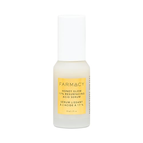 Farmacy Face Exfoliator Serum - Honey Glow 17% AHA + BHA Liquid Exfoliant & Salicylic Acid Serum - Resurfacing Skin Care for Reduced Pores + Texture - Hydrates Skin for an Overall Glow (30ml)