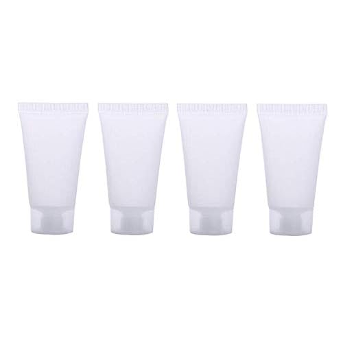 Mose Cafolo ~ 100pcs 30ml (1.01oz) Empty Cosmetic Tubes Toiletry Lotion Bottle with Screw Cover. Smooth, Polish White Plastic with Free Syringe as Gift!