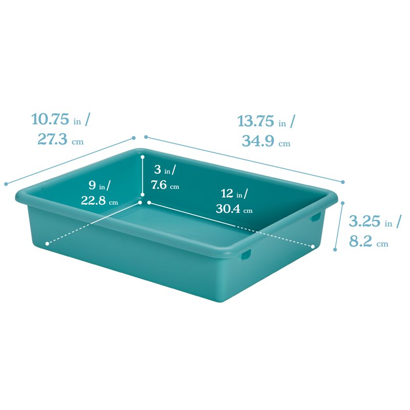 Letter Size Plastic Storage Trays with Lids - 10 Pack Classroom Organization