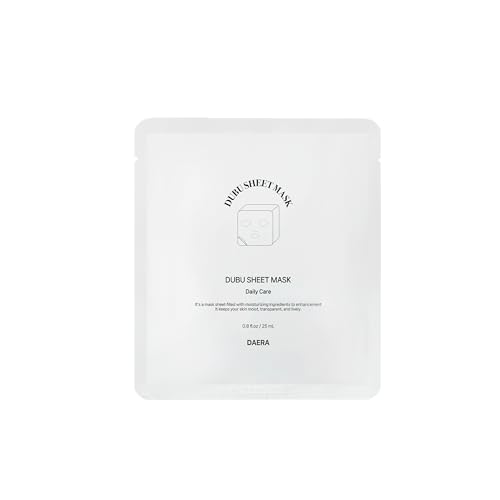 DAERA Korean DUBU 5 Sheets x Facial Mask, Deep Hydrating Repairing Nourishing for Dry and Sensitive Skin, Panthenol, Niacinamide, Adenosin, Korean Moisturizer, Korean Glass Skin