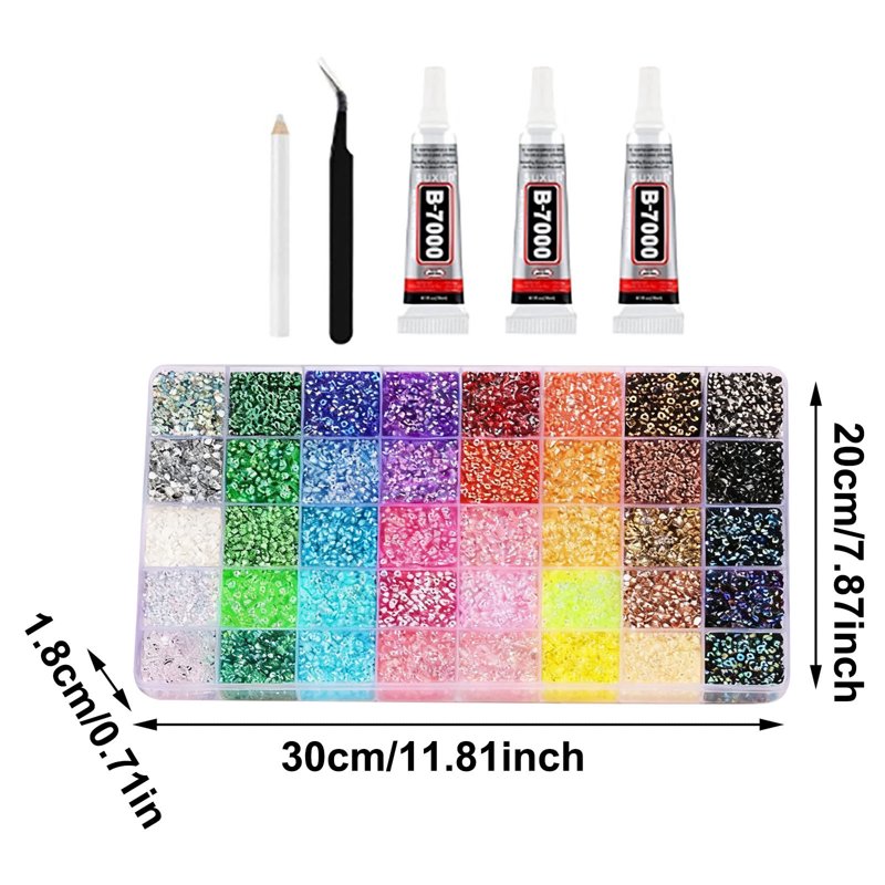 Resin Rhinestones Set for Nail Art and Crafting - Multicolor Flatback Gems with Tweezers & Pickup Pen