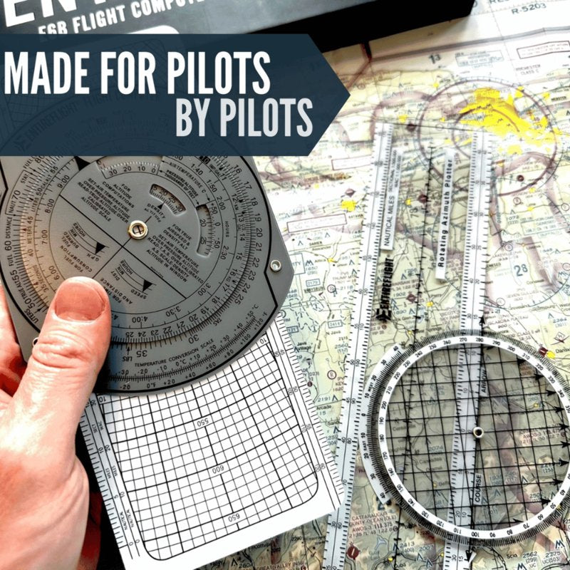 Pilot Navigation Plotter & Flight Computer Kit for VFR Flight Planning