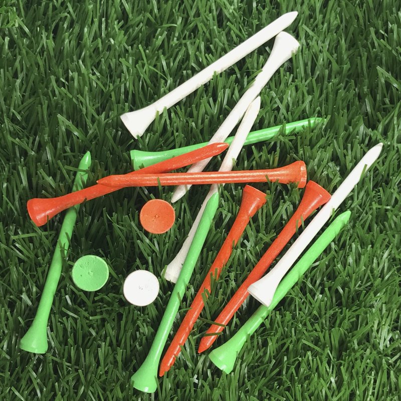 Wood Golf Tees 2 3/4 Inch Citrus Mix 90 Count Durable Classic Design