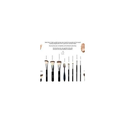 Bellaterra Cosmetics Italian Kabuki Brush for Travel and Compact Use, Soft Synthetic Bristles, Vegan & Cruelty-Free, Short Handle for Easy Grip, For Powder, Foundation, Blush, and Bronzer Application