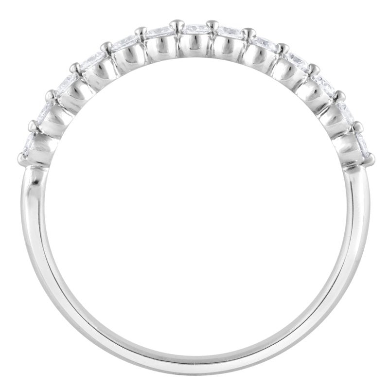 Lab Grown Diamond Half Eternity Ring Sterling Silver 1/4 Ct Wedding Band