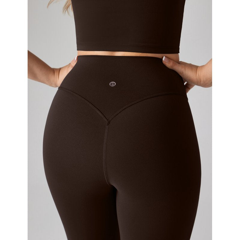 High-Waisted Workout Leggings for Women - No Front Seam, 25 Inch Inseam