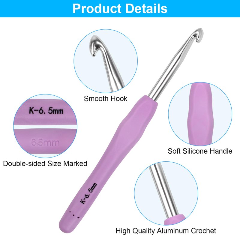 Crochet Hook Set with Ergonomic Handles 12 Sizes 41-Piece Yarn Kit for Beginners