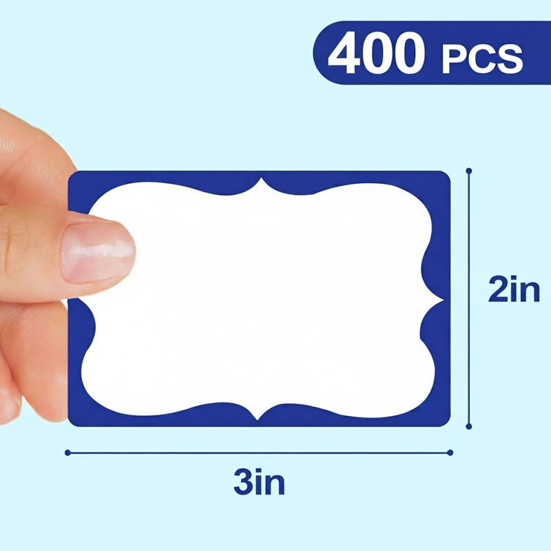 400 Pcs Name Tag Stickers 2x3 Inch Writeable Adhesive Labels for Office School Party