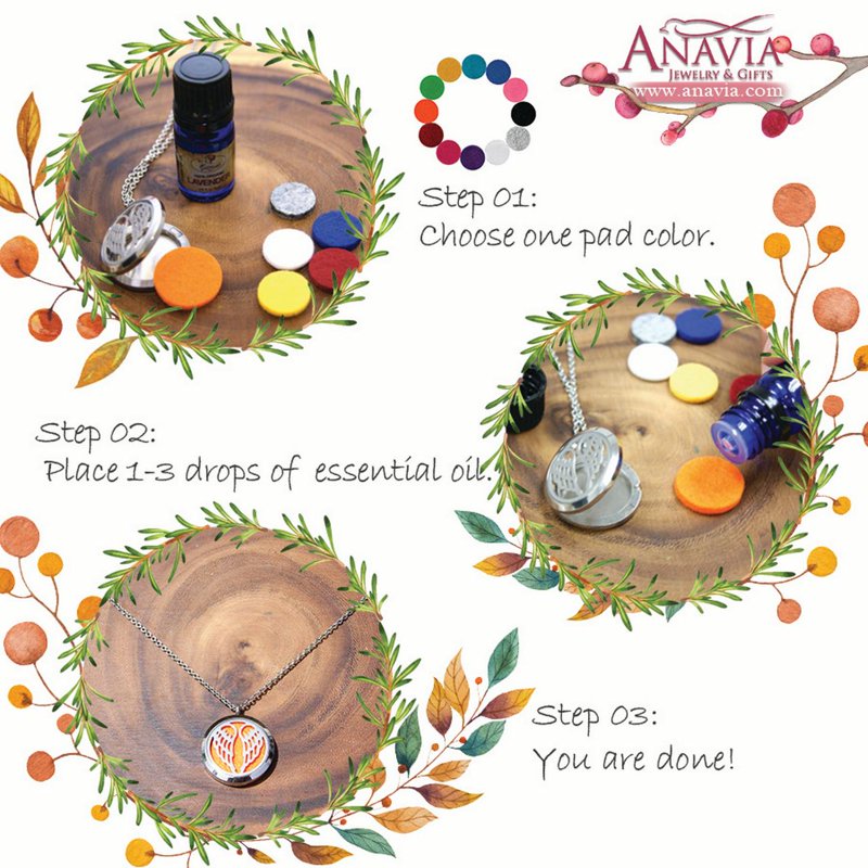 Vintage Cross Aromatherapy Oil Necklace Diffuser Jewelry Gift Set