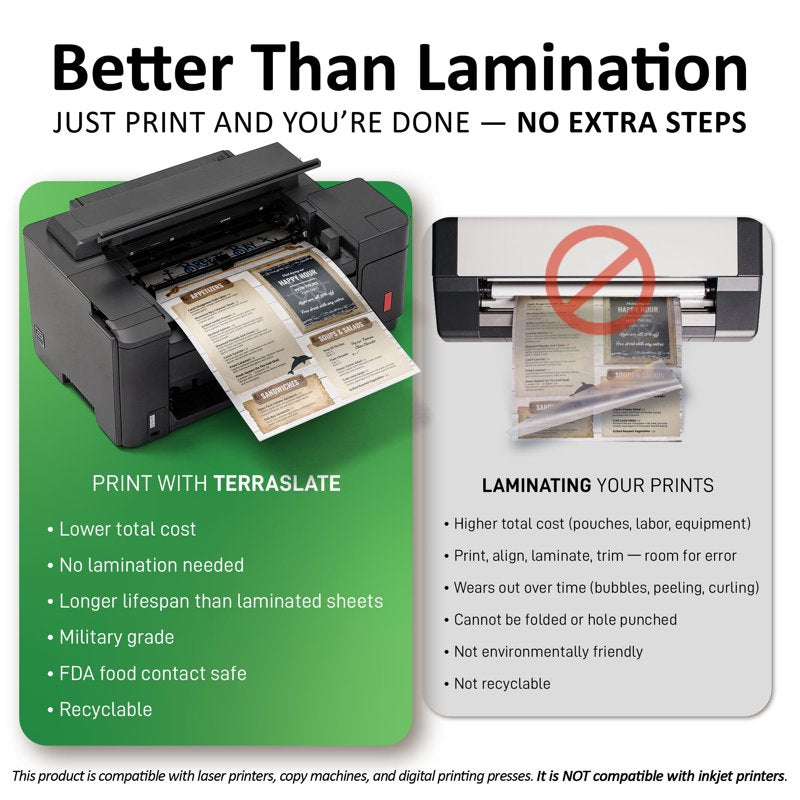 Waterproof Synthetic Printer Paper 8.5 x 11 Inches - Durable Weather-Resistant Sheets