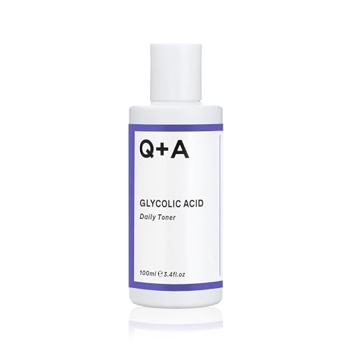 Q+A Glycolic Acid Daily Face Toner (100ml), Hydrating Toner for Face with Glycolic for Smooth Skin, Refines Pores & Evens Skin Tone, Fragrance Free, Alcohol Free, Vegan & Cruelty Free Skincare