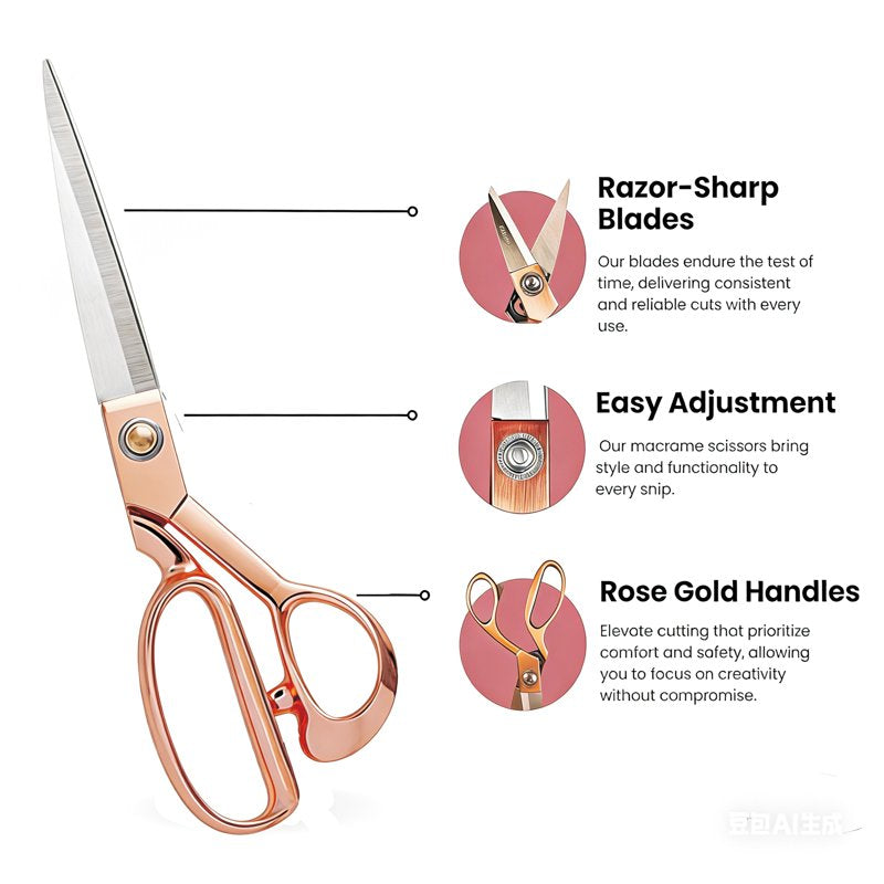Jorunhe 9 inch Stainless Steel Heavy Duty Fabric Scissors