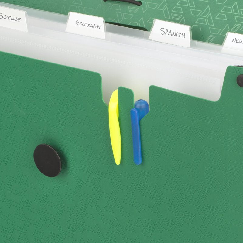 6-Pocket Expanding File Organizer - 12x9.14 Forest Green Office Storage