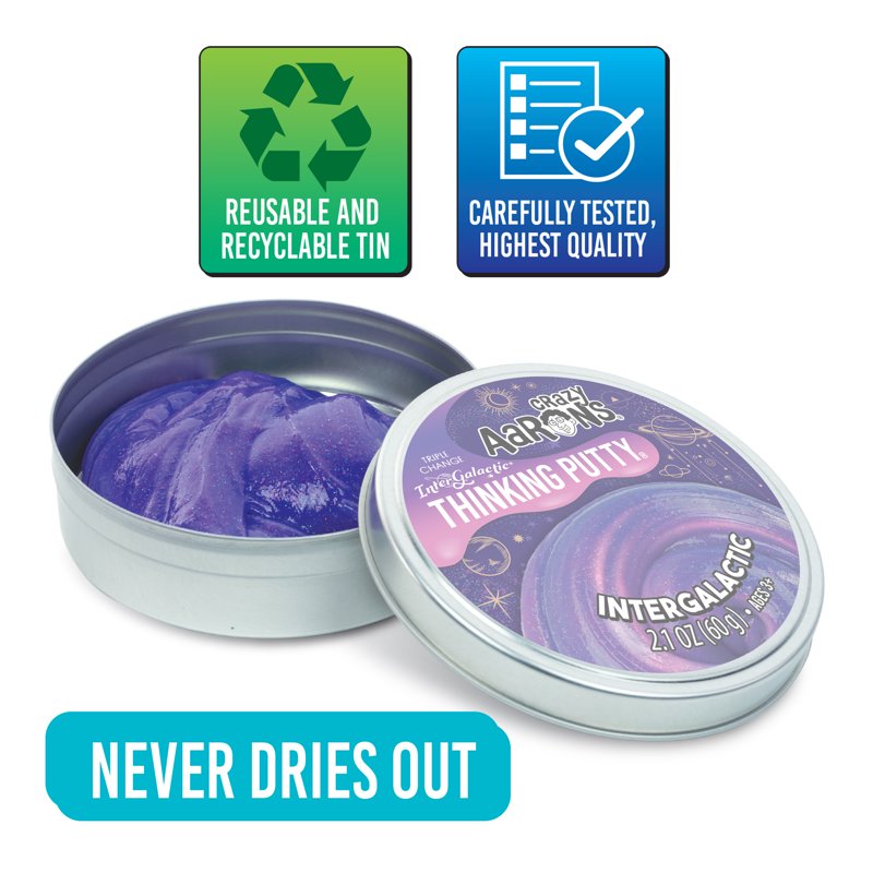 Intergalactic Color-Changing Thinking Putty for Kids & Adults - 3.5 Inch Tin