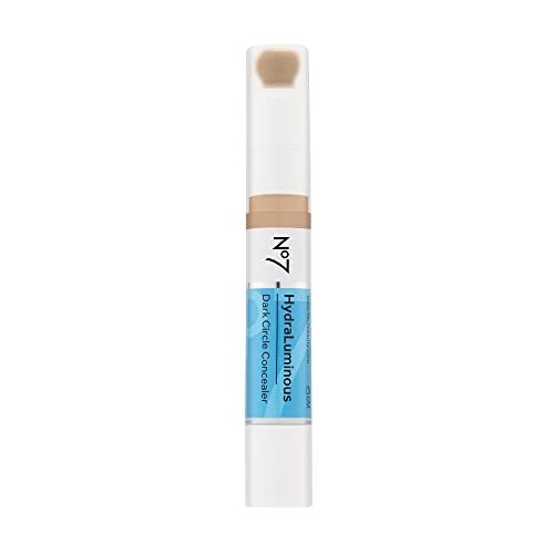 No7 Hydraluminous Concealer - Full-Coverage Under Eye Concealer for Dark Circles with Caffeine & Ceramides - Hydrating & Brightening Eye Makeup - Shade 7 (3.9ml)