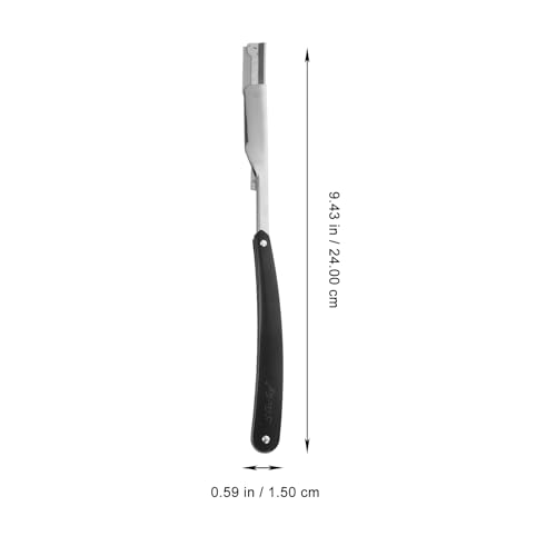 Professional Manual Razor Barber Supplies Beard Shaver Mens Straight Edge Razor for Shaving for Face Scalp Old Fashioned Manual Shaver Men Safe Barber, Black