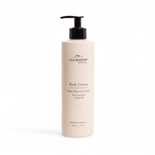 A LA MAISON Body Cr?me ? Fresh Mint & Verveine ? Shea Butter Body Lotion with Argan & Avocado Oils ? Rich, Nourishing French Formula for Dry Skin ? 12 oz ? Amber Collection