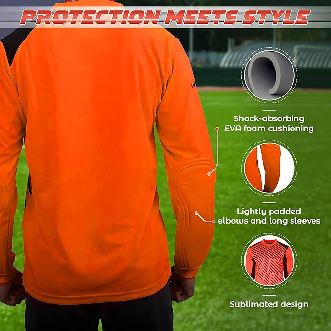 Vizari Arroyo Goalkeeper Jersey - Orange/Navy XL with Padded Long Sleeves