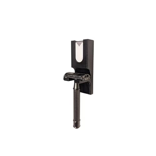 Wall Mounted Safety Razor Holder & Stand Alternative with Razor Blade Storage ? Razor Hanger for Bathroom or Shower ? Rustproof, Adhesive Mount