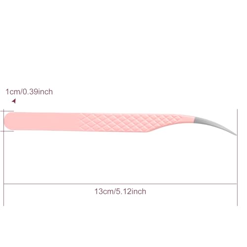 Fiber Tip Tweezers for Lash Extensions Precision Eyelash Isolation, Industrial Tweezers for Crafting,Soldering, Laboratory Work, Jewelry-Making Non-Slip Grip Stainless Steel by EMEDA(Dolphin)