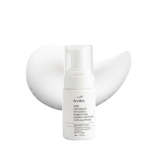 AVEA 1 Minute Bubble Primer ? Smoothing, Hydrating & Illuminating Makeup Base with Niacinamide & 12 Peptides, K-Beauty Instant Primer for Radiant, Pore-Refined & Glow Skin, 1.014 fl oz / 30ml