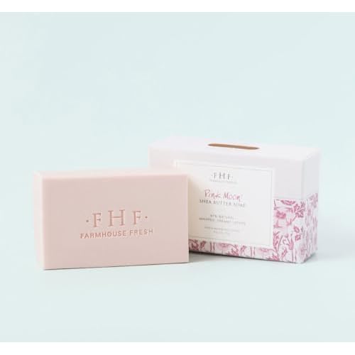 FarmHouse Fresh Pink Moon Shea Butter Bar Soap, Moisturizing Bar for Sensitive Skin with Palm Oil & Shea Butter, 5.25 oz.