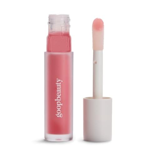 goop Beauty Hydra-Barrier Gel Gloss | Hydrating Lip Gloss to Moisturize & Plump Lips | Hyaluronic Acid & Vitamin E | Glaze - Palest Clear Pink | 0.13 oz