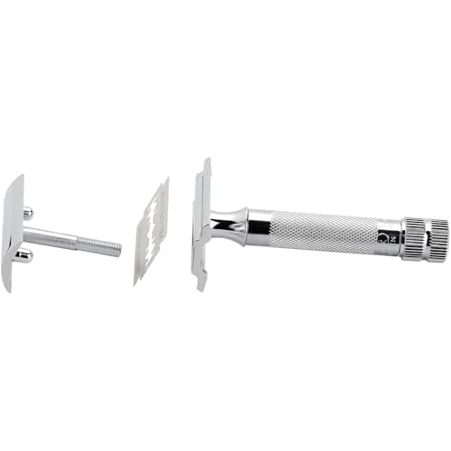 Merkur Mk34c Double Edge Razor with Heavy Duty Short Handle