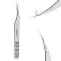 High Precision Lash Tweezers for Individual and Volume Eyelash Extensions Premium Stainless Steel Curved Fiber Tip Professional Isolation Tweezer